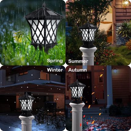 Kendal Large Outdoor Solar Powered LED Light Lamp (Black-8406)