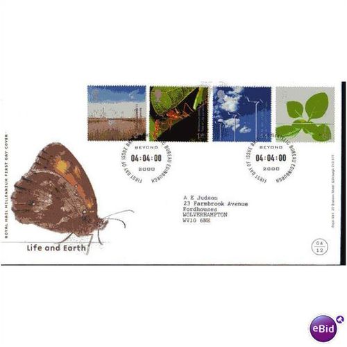 2000 'LIFE AND EARTH' F.D.C (BUREAU F.D.I) (EBID553)