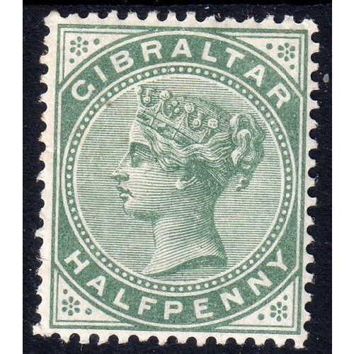 1898 Gibraltar Sg39 1/2d GREY GREEN Mounted Mint (bt40)
