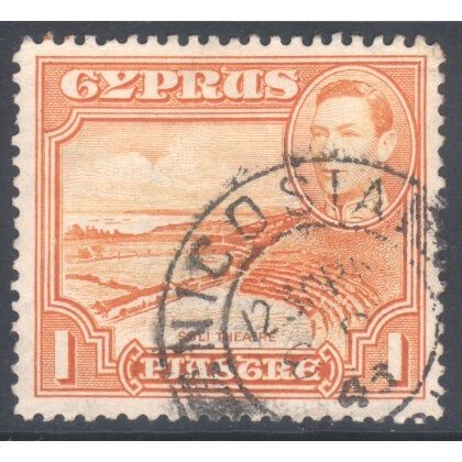 Cyprus 1938 - SG154 - 1pi - Roman Theatre, Soli - KGV1 - used