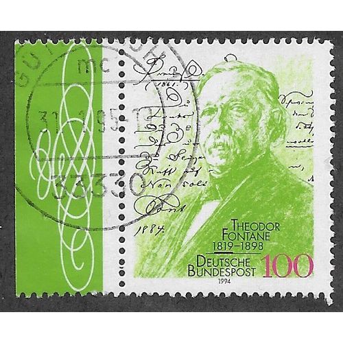 GER 1994 100pf 'THEODOR FONTANE' FINE USED (EBID54-564)