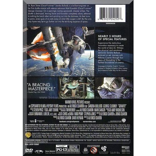 DVD - Gravity: Two Disc Special Edition (2013) *Sandra Bullock / George Clooney*