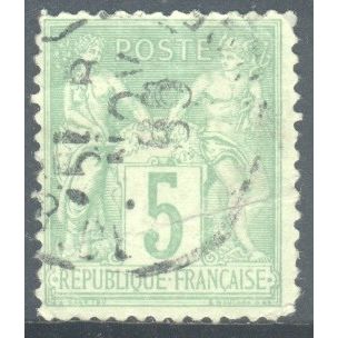 France 1876 - SG282 - 5c green - Peace & Commerce - used 10