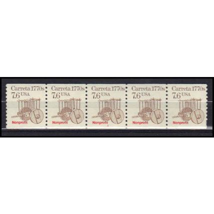 2255 7.6c Carreta Fine MNH Dry Gum PNC 2/5 X2986