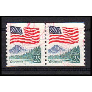 Used 2280a 25c U.S. Flag Fine CNP Left 8 PA1052