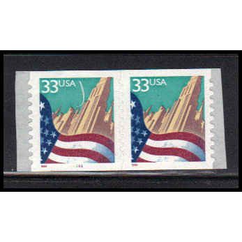 3281c 33c U.S. Flag Over City Fine MNH CNP Left 4444 PA2069
