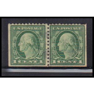 Used 498 1c George Washington Fine BPS Hor Pair KA7229