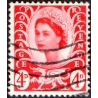 1967-9 Wales Regional Definitives, 4d Value. Vermillion Fine Used