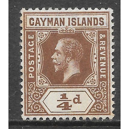 CAYMAN ISLANDS 1912 KG5 KEY PLATE FARTHING MINT MH