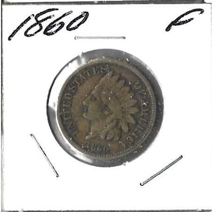 1860 US Indian Head Cent F