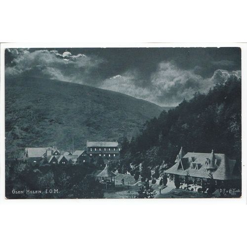 Glen Helen Isle of Man IOM D F & Co Moonlight Postcard