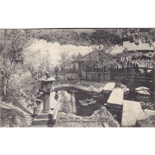 B&W Postcard - Spring Garden Japan-British Exhibition 1910, London