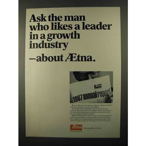 1968 Aetna Insurance Ad - Leader in Growth Industry