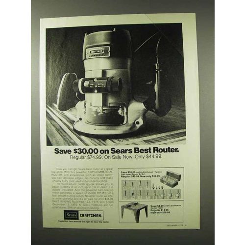 1975 Sears Craftsman Commercial Router Ad - Save