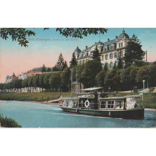 Bavaria 1913 Bad Kissingen Riverboating on Saale nice Bavaria stamp see others