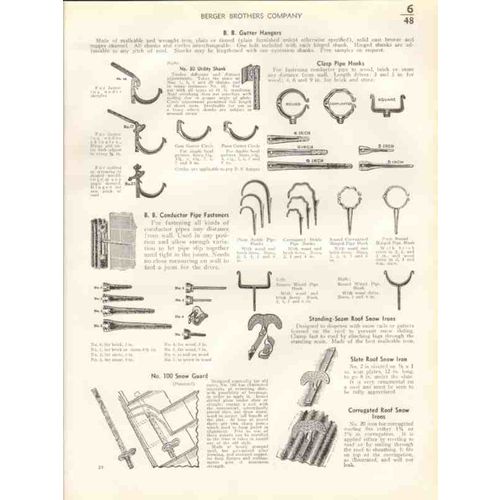 berger brothers company 1938 gutter hanger pipe fasten vintage catalog