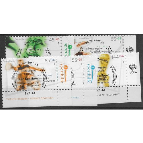 GER 2004 (SET) 'SPORTS FUNDS' (5v) (CORNER MARGINS) FINE USED (EBID61-584XL)