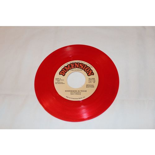 Ray Price Special Edition Color Vinyl Promo 45-SOMEWHERE IN TEXAS