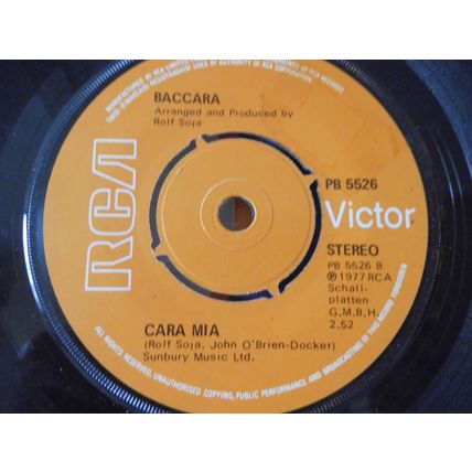 7" 1977, BACCARA . YES SIR I CAN BOOGIE .RCA PB 5526. CARA MIA . NEAR MINT