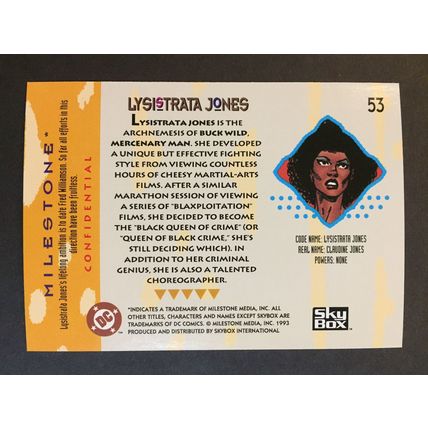 Milestone: The Dakota Universe trading card #53 (Lysistrata Jones)