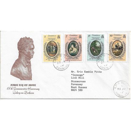 Dominica 1977 FDC First Day Cover Beethoven Anniversary