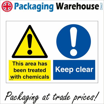 MU188 THIS AREA HAS BEEN TREATED WITH CHEMICALS KEEP CLEAR UNSAFE POISONOUS SIGN