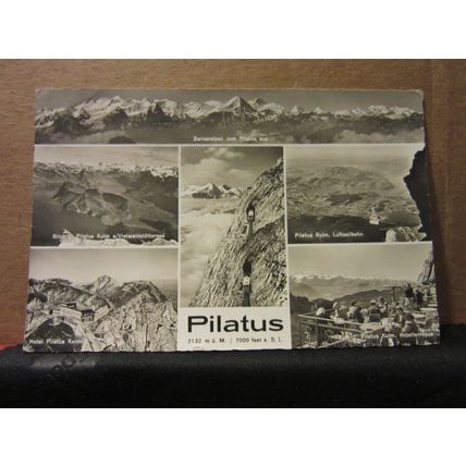 multiview, PILATUS, SWITZERLAND used postcard RP 1961 pm =