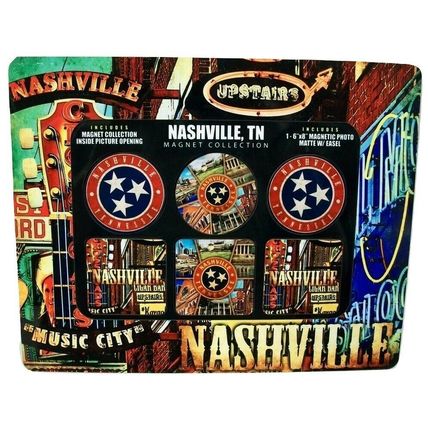 Nashville Magnetic Picture Frame (6 X 8) with 6 Fridge Magnets