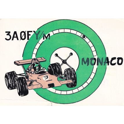 Monaco QSL Radio Card Grand Prix Postcard Style Paris Ephemera