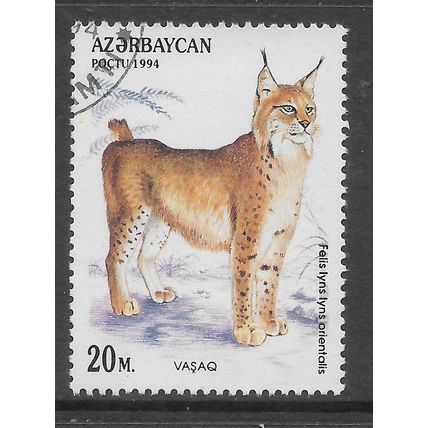 AZERBAIJAN 1994 WILDCATS 20M LYNX SG 197 FINE USED#4