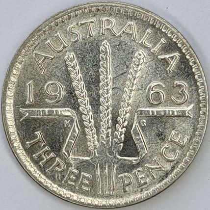 AUSTRALIA 1963 Threepence 50% Silver (X - D)