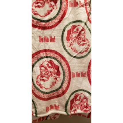 CHRISTMAS TRADITIONAL SANTA CLAUS FACE HO HO HO THROW BLANKET 50X70~NEW~CLASSIC