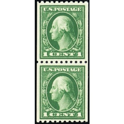 441, Mint Superb NH 1¢ Nicely Centered Coil Pair - Stuart Katz
