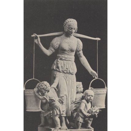 Frieburg Raubrunnen Water Carrier Rare Old Statue Postcard