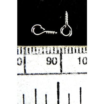 Oeil à vis 8mm d'argent brillant – paquet de 25