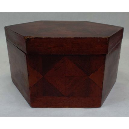 Antique Wooden Jewelry Trinket Sewing Wood Box Inlay Vintage 1800's Velvet Lined
