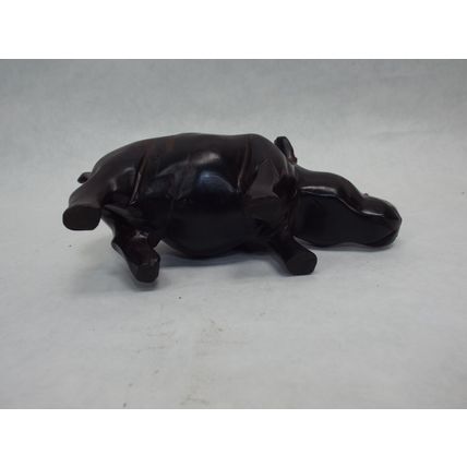 6" Carved Wood Rhino Ironwood Quality Vintage Hand Carved Solid Hard Wood