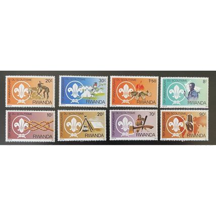 Rwanda 1983 Mi. 1206 - 1213 75 Ans Scoutisme Scouts Scouts Pfadfinder 8 val. MNH