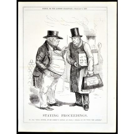 STAYING PROCEEDINGS 1856 Lord Clarendon Crimean War PUNCH CARTOON PAGE
