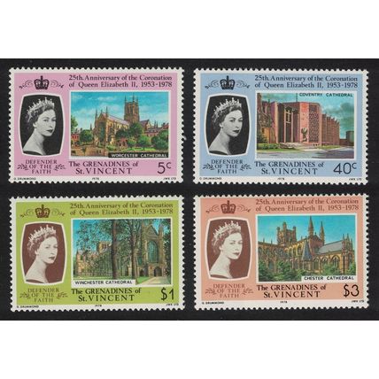 St. Vincent Gren Coronation British Cathedrals 4v 1978 MNH SG#130-133