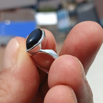 Minimalist Black Onyx silver Ring, Sterling Silver Ring, Gift, black Onyx Gem