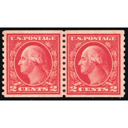 492, Mint VF/XF NH 2¢ Coil Pair- Very Fresh Stamp! - Stuart Katz