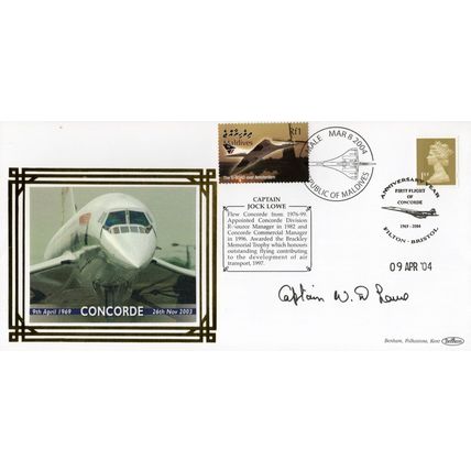 Captain Jock Lowe Concorde Pilot 1969 to 2003 Hand Signed FDC