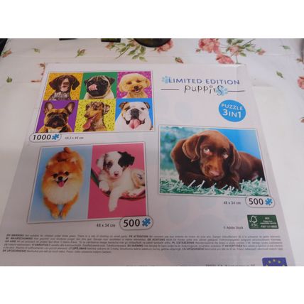 3 in a box Limited Edition Puppies jigsaw puzzle