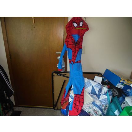 AMAZING SPIDER-MAN Fleece Hooded One Piece Pajamas/Costume!! Size 10/12! $27.00