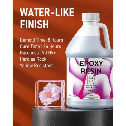 INCLY 2 Gallon Crystal Clear Epoxy Resin Kit, High Gloss & Bubbles Free Resin Su