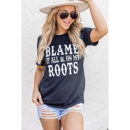 Black Blame It All On My Roots Graphic Tee