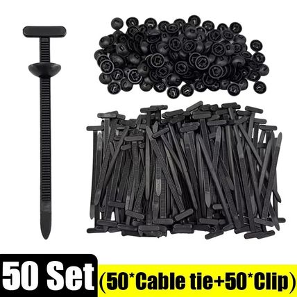 50Pcs Nylon Universal Cable Tie Buckle Heavy Duty Self-Locking Zip Ties Holder