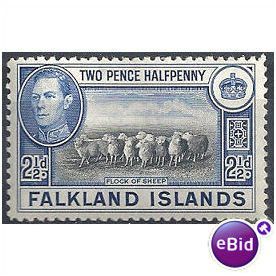 Falkland Islands 1949 SG152 2 1/2d Black & Blue M.Mint