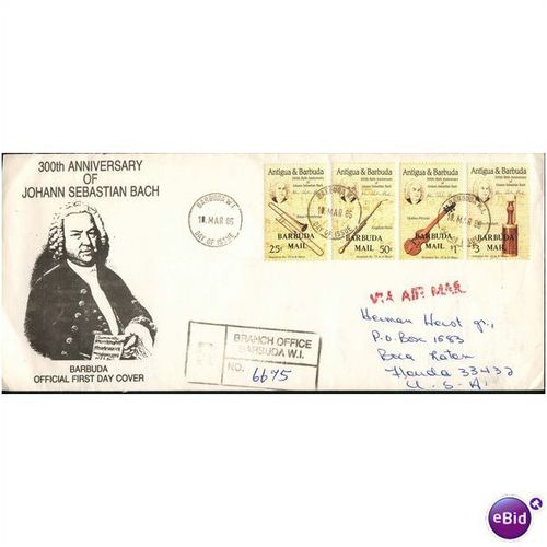 Antigua & Barbuda FDC 1986 - SG 960-963 - 300th Birth Anniv J. Sebastian Bach